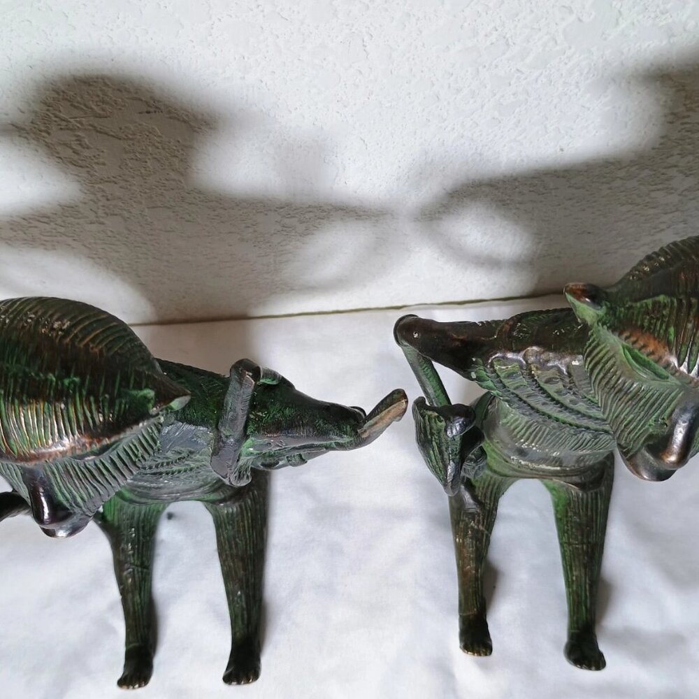 2x Cast Brass Warrior Monkeys Figurines/Statues - ROBB & STUCKEY - SHIPS FREE - Picture 5 of 8